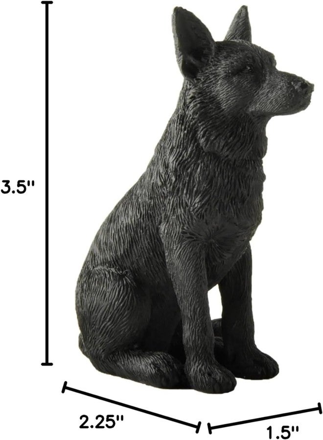 JFSM INC. 3.5" Black German Shepherd Dog Figurine - Elegant Resin Dog Statue, Holiday Stocking Stuffer, Gifts for German Shepherd Lovers, Pet Memorial or Home Office Décor - Image 3